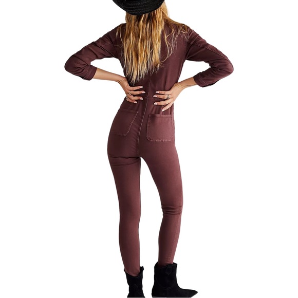 NWT Free People Lennox Jumpsuit Bitter Barks S - Picture 3 of 8